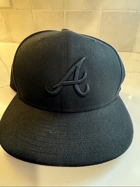 New Era Black Atlanta A Emblem Fitted Hat
